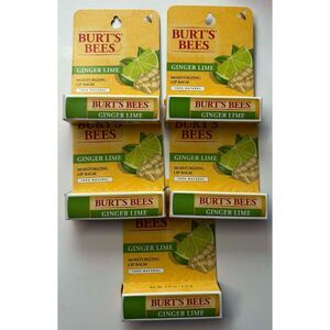 Burts Bees Moisturizing Lip Balm Ginger Lime Lot of 5